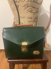 Vintage The Artina Genuine Leather Hand Made Crossbody Messenger Bag Green