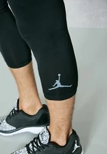 Jordan Men All Season 3/4 Compression Gym Running Base Layer Tight Leggings Logo