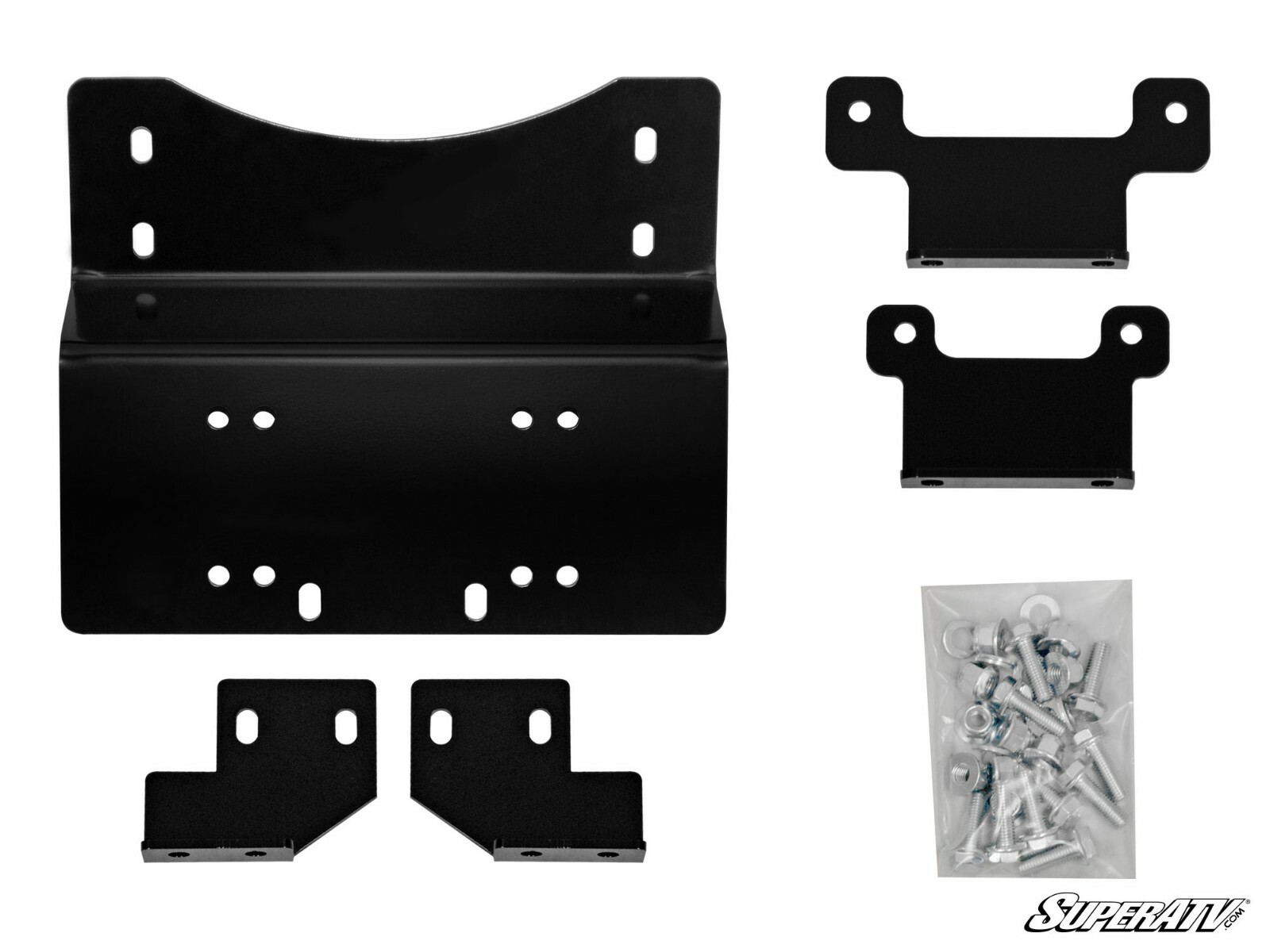 SuperATV Winch Mounting Plate & 4500 lb. Winch for Honda Pioneer 700