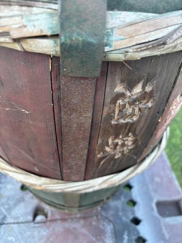 Vintage LARGE Hong Kong Soy Sauce Wood Barrel Keg 25 Inches Tall - Picture 7 of 13