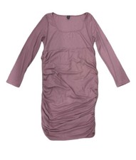 SHEIN Rouched Long Sleeve Dress Back Tie Stretch Ribbed Salmon women’s XXL