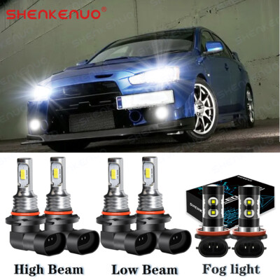 For Mitsubishi Lancer 2008-2015 Combo 9005 9006 H11 LED Headlight+Fog Light Bulb