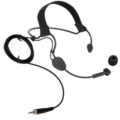 Dual Ear Headset Mic Head Headworn Microphone For Sennheiser Wireless Mic System