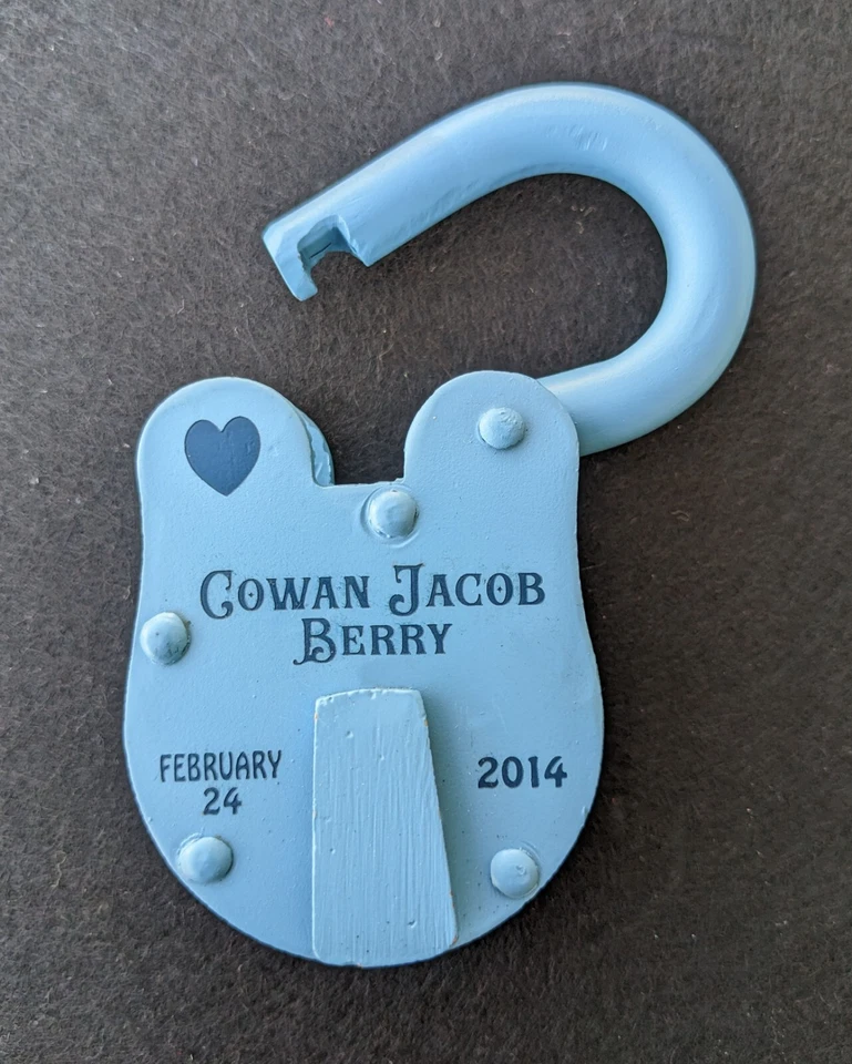 个性化婴儿公告,古董锁,新生儿,男宝宝,生日礼物 — 第 3/4 张图片