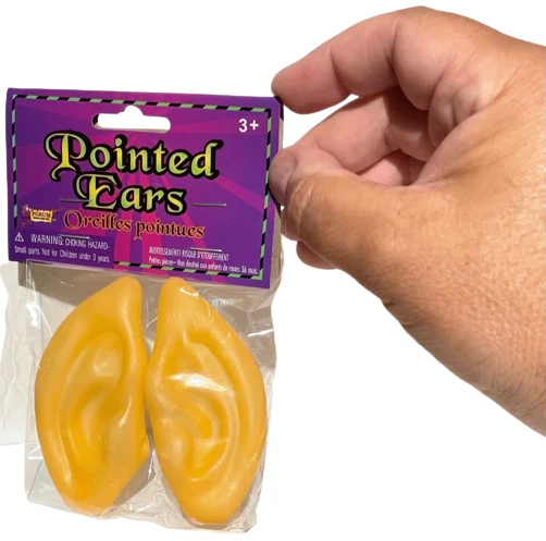 OREJAS DE CARNE BLANCAS PUNTIAGUDAS Star Trek Spock Disfraz Goma Látex Set Juguete Elfo Puntiagudo Foto 3 de 4