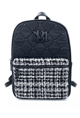 BADGLEY MISCHKA Big Diamond Quilted Nylon Backpack NWT Black  display picture 3