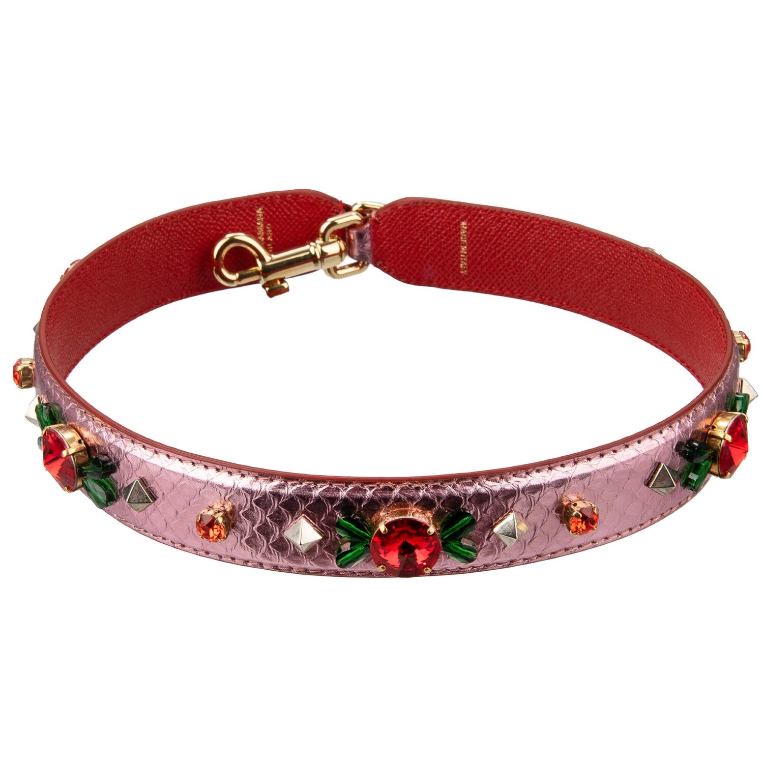 Кожаный плечевой ремень Dolce - Gabbana с украшением в виде кристаллов для сумки Metal 83890₽