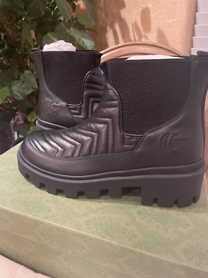 Gucci Women's Black Matelassé Chelsea Boot 643958 Sz 38 EU/8 US MSRP Over $1000