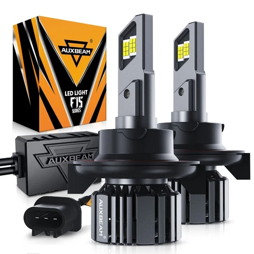 AUXBEAM H13 9008 LED Headlight Bulbs Kit High Low Beam Super Bright Canbus 6500K