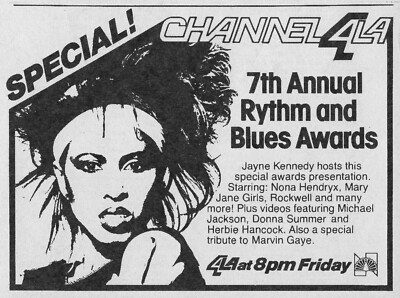 1984 TV AD SINGER NONA HENDRYX 7th ANNUAL RYTHM and BLUES AWARD SHOW