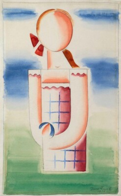 Girl with a Ball   Josef Čapek 1916 Czech Cubist Modernist Art Print Decor