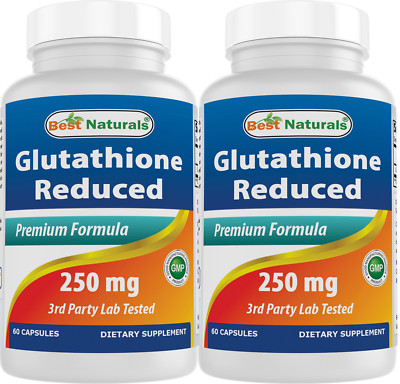 2 Pack Best Naturals Glutathione Reduced 250 mg 60 Capsules