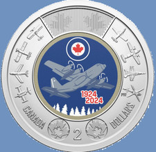 Monedas Toonie de dos dólares de la Fuerza Aérea de Canadá 2024 RCAF UNC