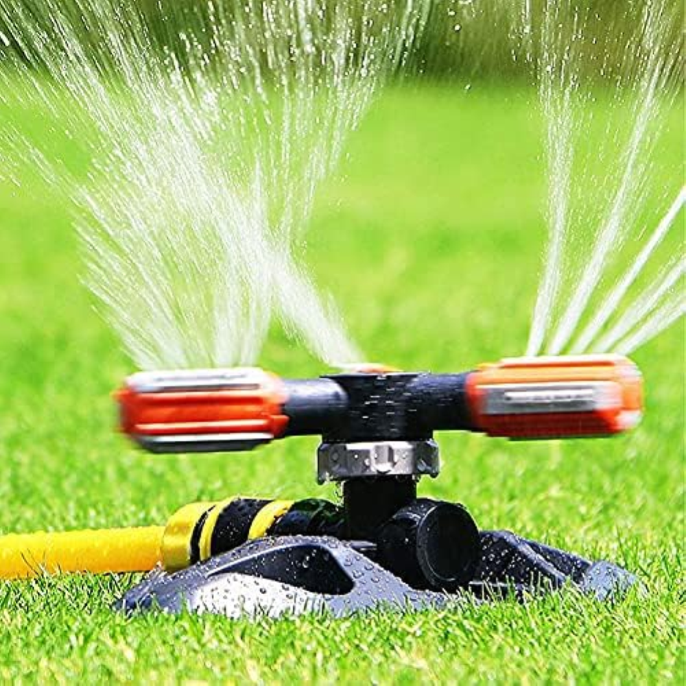 Irrigatori da Prato,Lawn Sprinkler Automatico Rotante a 360 Â°,3-Arm Acqua Irrig