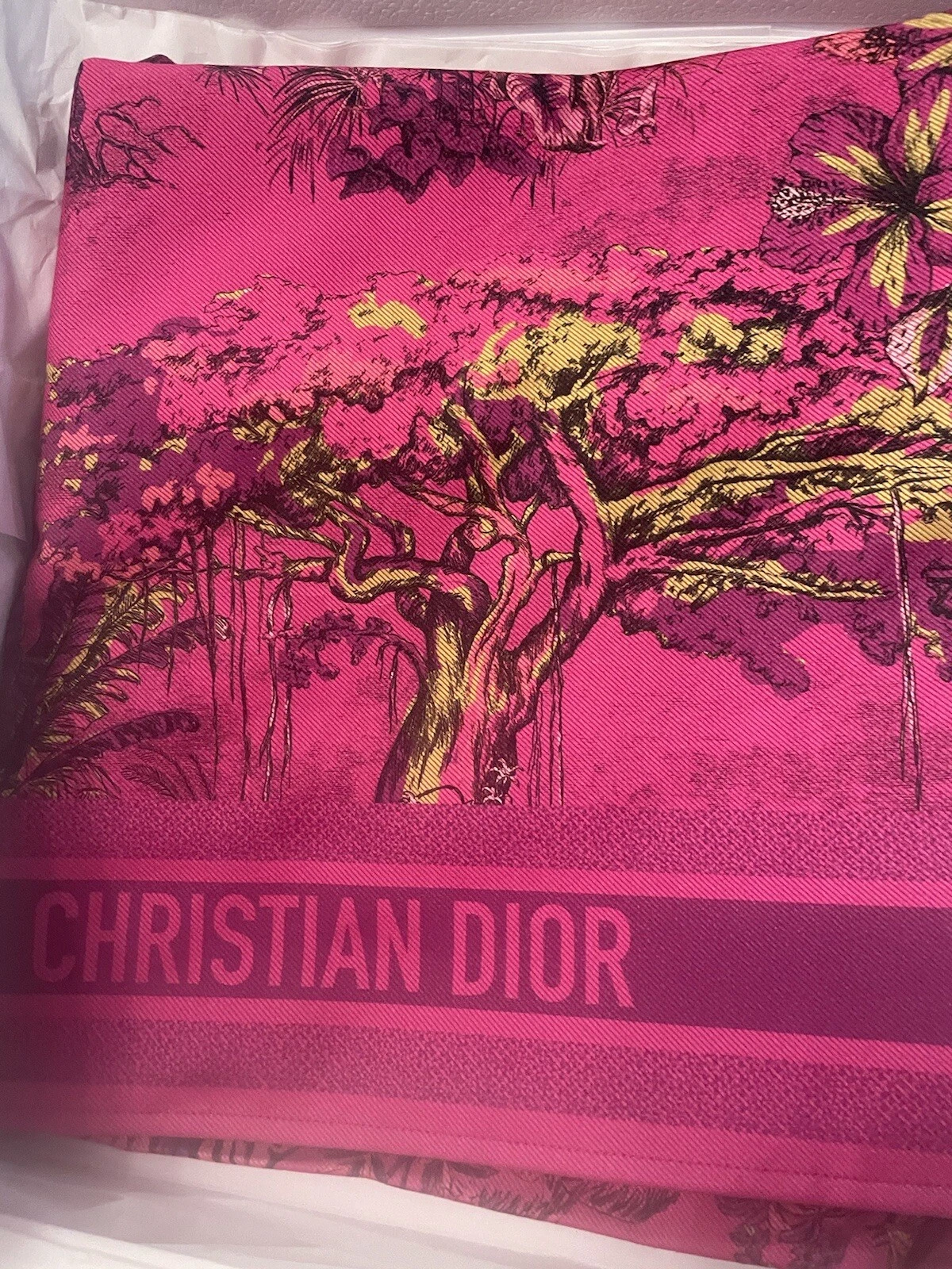 Christian Dior croix étole soleil sarong coton rose (authentique)