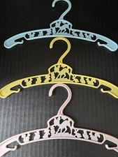 VINTAGE CHILDRENS CLOTHES HANGERS-SET OF 3-BABY WORLD CO. INC. NEW YORK