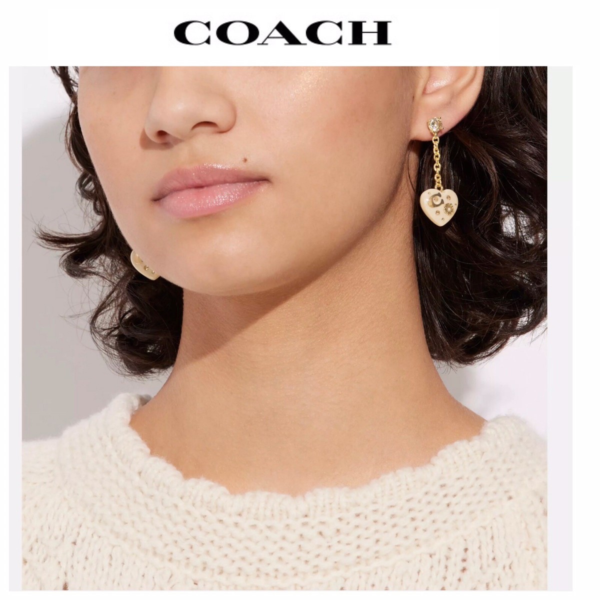 Coach Women\'s Gold and Rose Patterned Earrings Coach Stud Earrings - Etsy main image 2