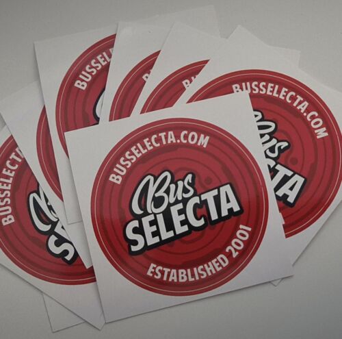 Bus Selecta external round stickers 70mm (FREE SHIPPING) - Picture 1 of 1