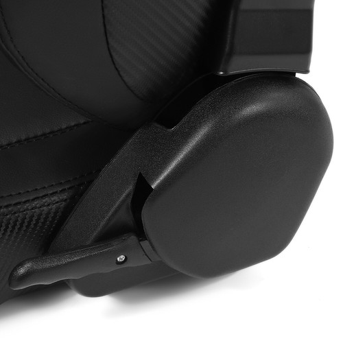 2 x Black+Side carbon Fiber Mixed PVC leather L/R Racing Car Seat+Slider - Foto 8 di 9