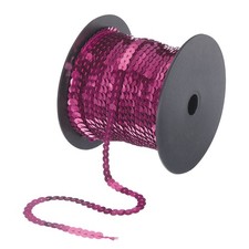 100 Yards x 0.24 Inch Flat Sequin Strip Spangle Sequins Trim Dark Red