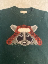 Tucker and Tate Boys Size 7 Raccoon Sweater Green