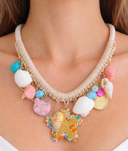 Authentic 18K Gold Plated Caribbean Chain Necklace Women Beach