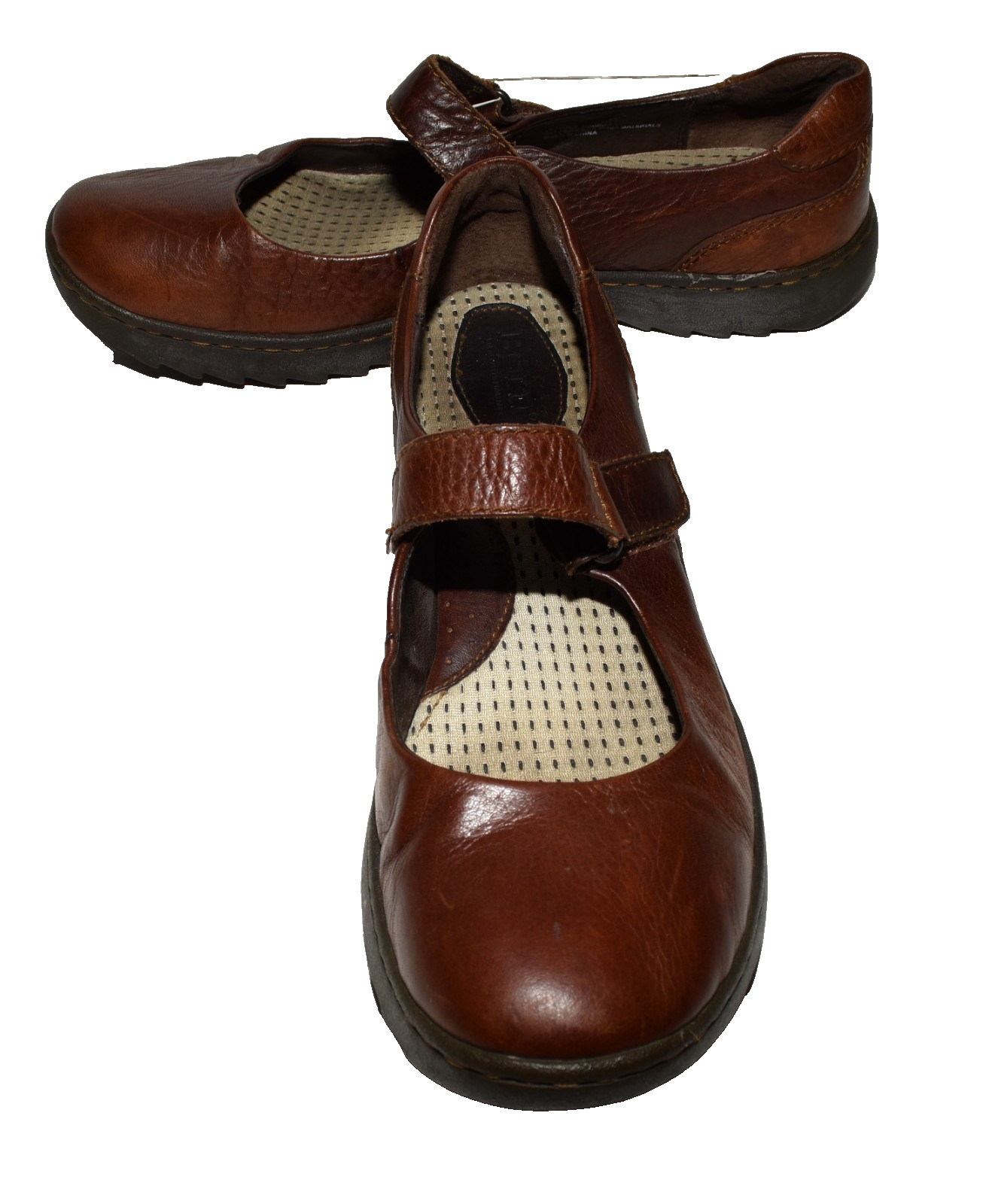 Born Handcrafted Brown Leather Womens Mary Jane Comfort Shoes Size 9M