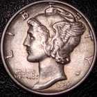 1939 Mercury Dime - AU - 90% Silver Winged Liberty 10C