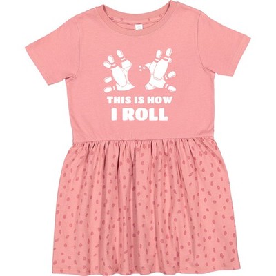 Inktastic How I Roll Bowling Toddler Dress Funny League Pins Spare Strike Gutter
