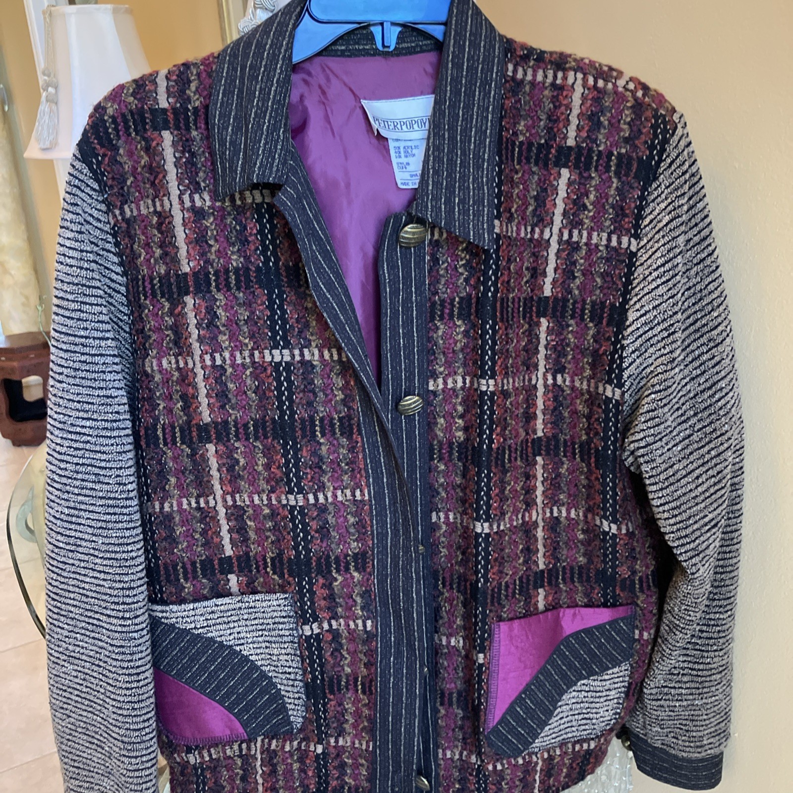 Peter Popovitch  Patchwork Bomber Jacket - Size S… - image 14