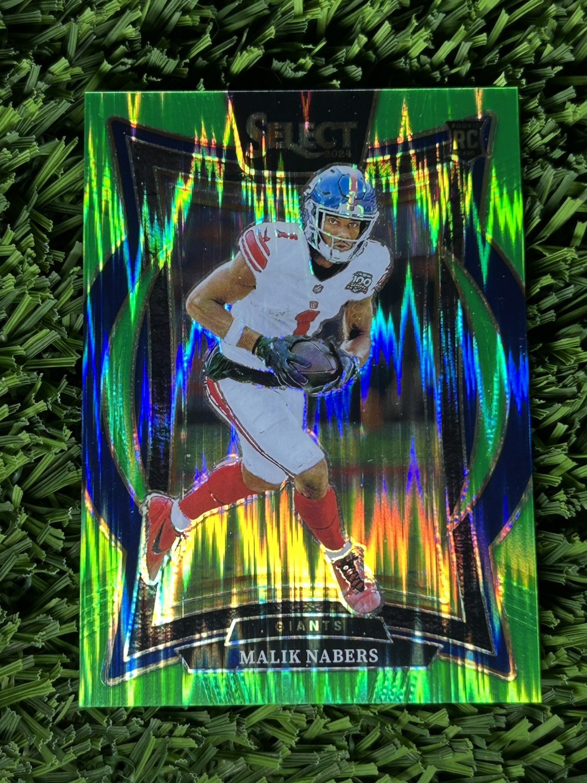2024 Panini Select - Malik Nabers #29 Concourse Green Shock /599 NY GIANTS