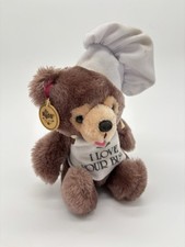 Russ Chef Bear Plush in I Love Yours Buns Apron 8  with TAG Vintage