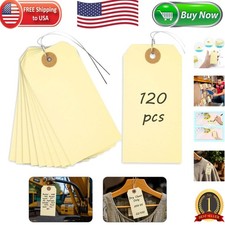 120 PCS Heavyweight Manila Tags with Wire - Ideal for Gifts, Crafts  Labels