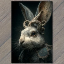 Art Print Tentacle Antlers Jackalope Creature Rabbit Closeup Moody Fantasy