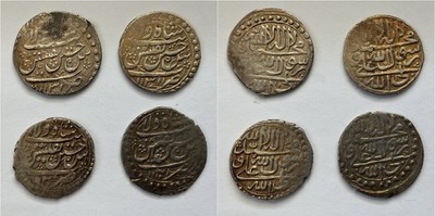 SAFAVID GEORGIA: LOT Of 4 Silver AR Abbasi 1131/0 Sultan Husayn I mint Tiflis