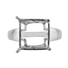 Semi Mount Square Shape Oct 12 MM Solitaire Engagement Ring 925 Sterling Silver