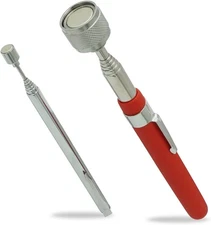 Telescopic Magnetic Pickup Tool Set, 10LB Magnet Stick, 2LB Extendable Red 