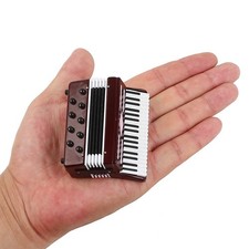Miniature Accordion with Case Mini Musical Instrument Accordion Replica Collecti