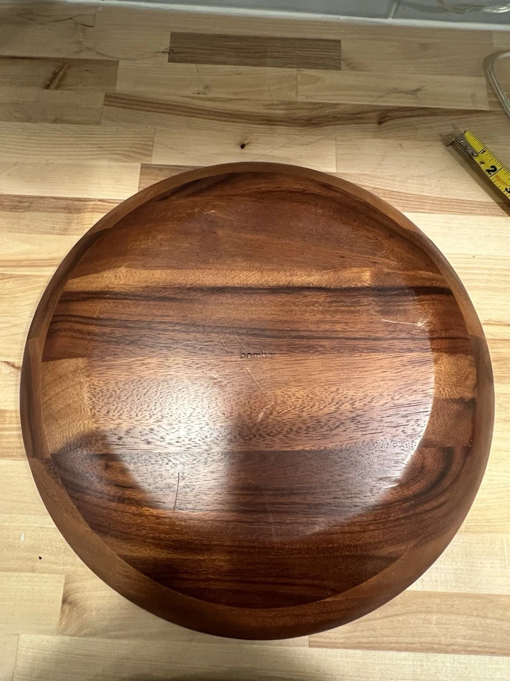 Cuchillo y esparcidor Nambe Cheese Block de acero inoxidable 15” redondo madera de acacia nuevo sin caja Foto 4 de 4