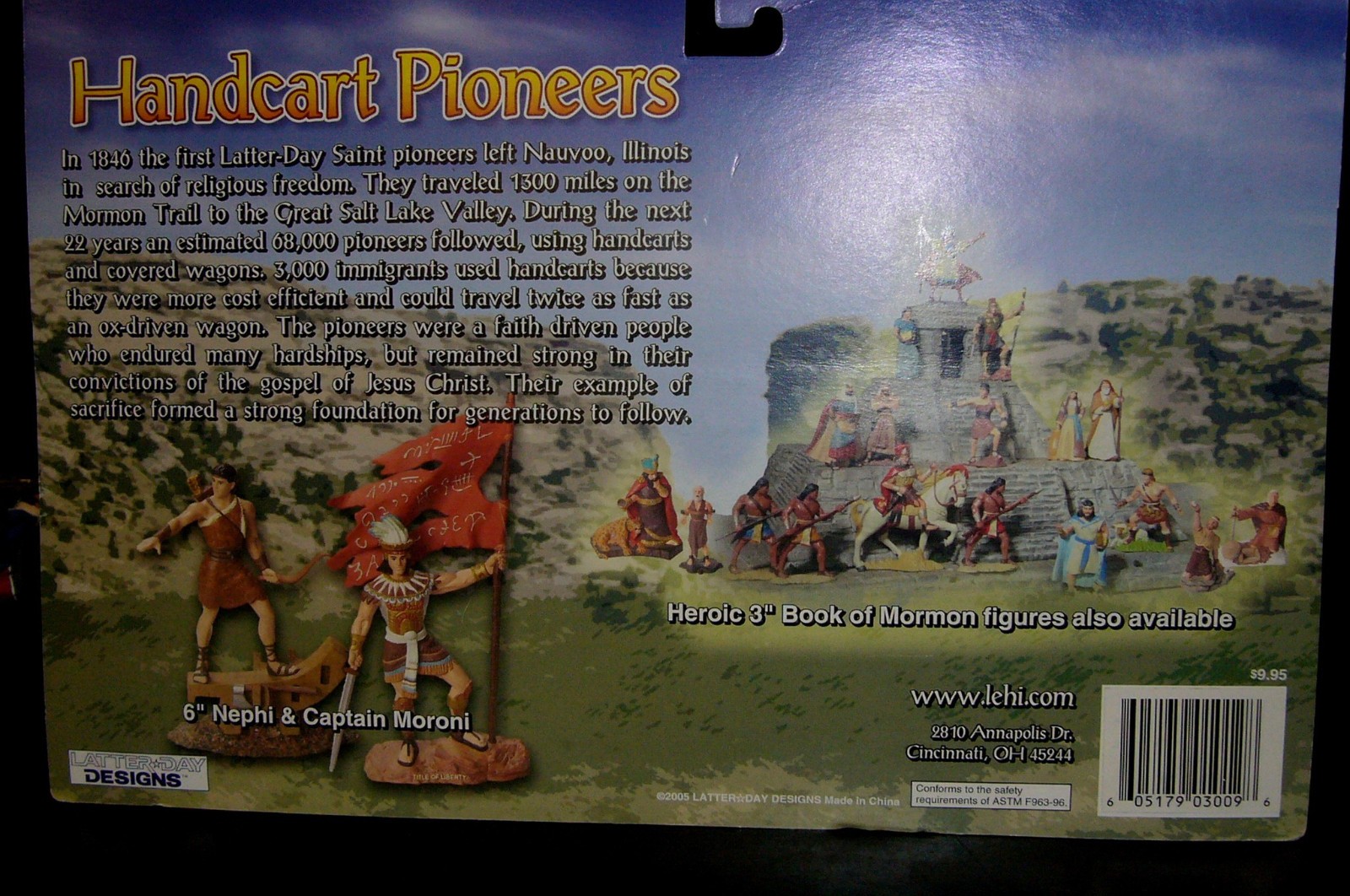 Western Pioneers Handcart LDS Mormon Oregon Trail MIB 54mm toy soldiers MARX