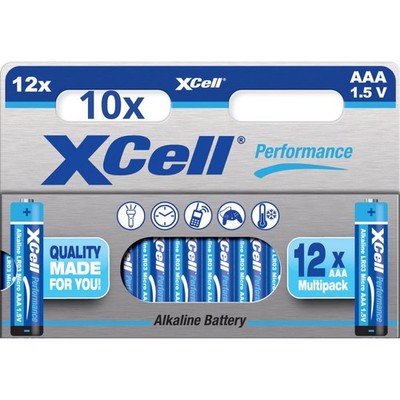 120x Batterien XCell Performance 1,5V LR03 AAA AlMn (10x 12er Blister) Alkaline