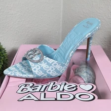 Limited Edition Barbie ALDO Light Blue Denim High Heel Barbiehills-450 Size 7.5