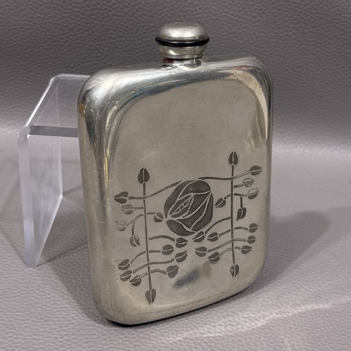 Charles Rennie Mackintosh English Pewter Company Hip Flask Retired Design