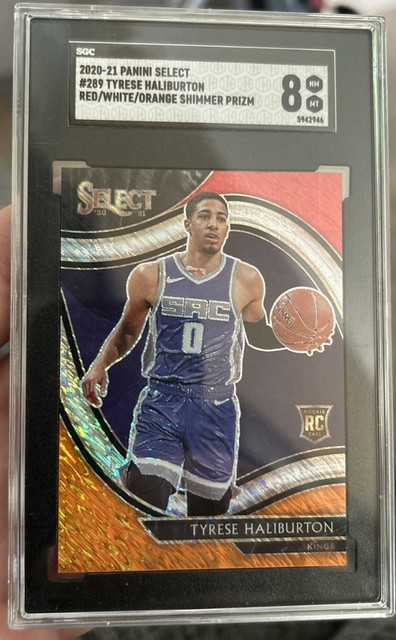 2020-2021 Select Tyrese Haliburton Courtside Red White Orange Shimmer RC SGC 8