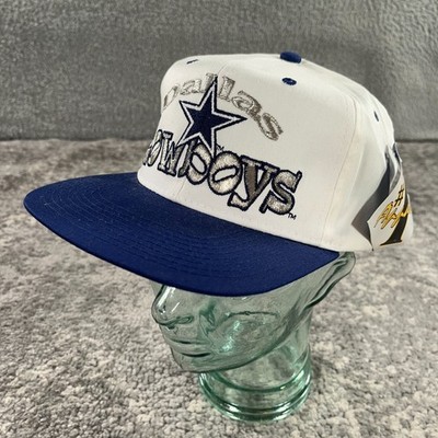 VTG Dallas Cowboys Hat Cap Mens Snapback White Deadstock Big Logo Blockhead 90s