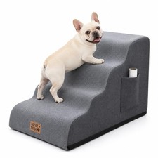 4-Step Dog Stairs for Small Dogs Cats, 13.8" H Non-Slip Pet Steps with Side...