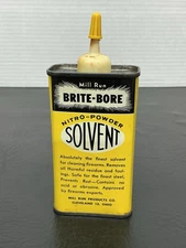 Vtg Mill Run Brite Bore Nitro Powder Solvent Tin 4 oz Can Gun Cleaning