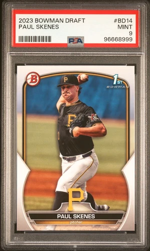 PAUL SKENES 2023 BOWMAN DRAFT ROOKIE RC #BD14 PSA 9 MINT! PIRATES HOT! 96668999