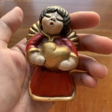 Thun Angelo Rosso Amorino Con Cuore Oro Vintage Altezza 7 Cm RARO IDEA REGALO