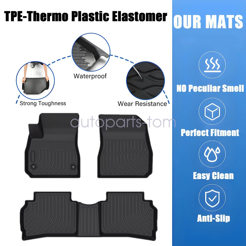 Tapetes forro de TPE para Chevrolet Malibu 2016-2025 modelo 3D para todo tipo de clima 3 piezas Foto 3 de 4